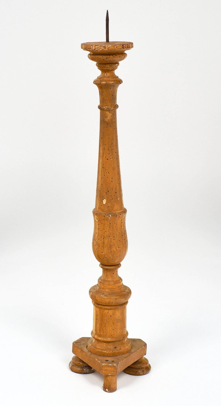 Five Tuscan Gold Leafed Antique Candlesticks at 1stDibs