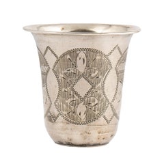 Five Ukrainian Imperial-era Silver Vodka Cups, late 19th to early 20th century