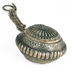 Five Vessels with Indonesian Lids in Repoussé Silver