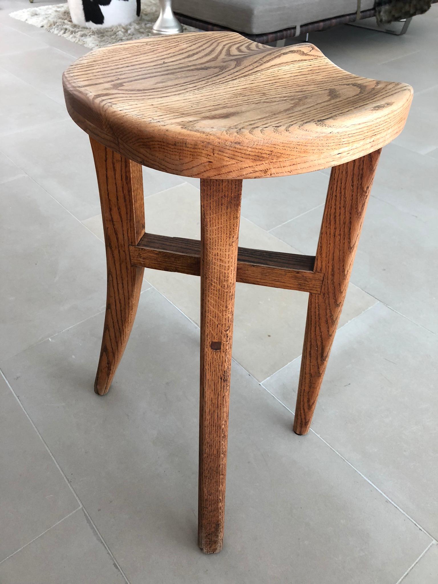 Five Victor DiNovi Oak Sculptural Stools, USA, 1970s 3