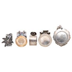 Five Victorian Silverplate Floral Napkin Rings