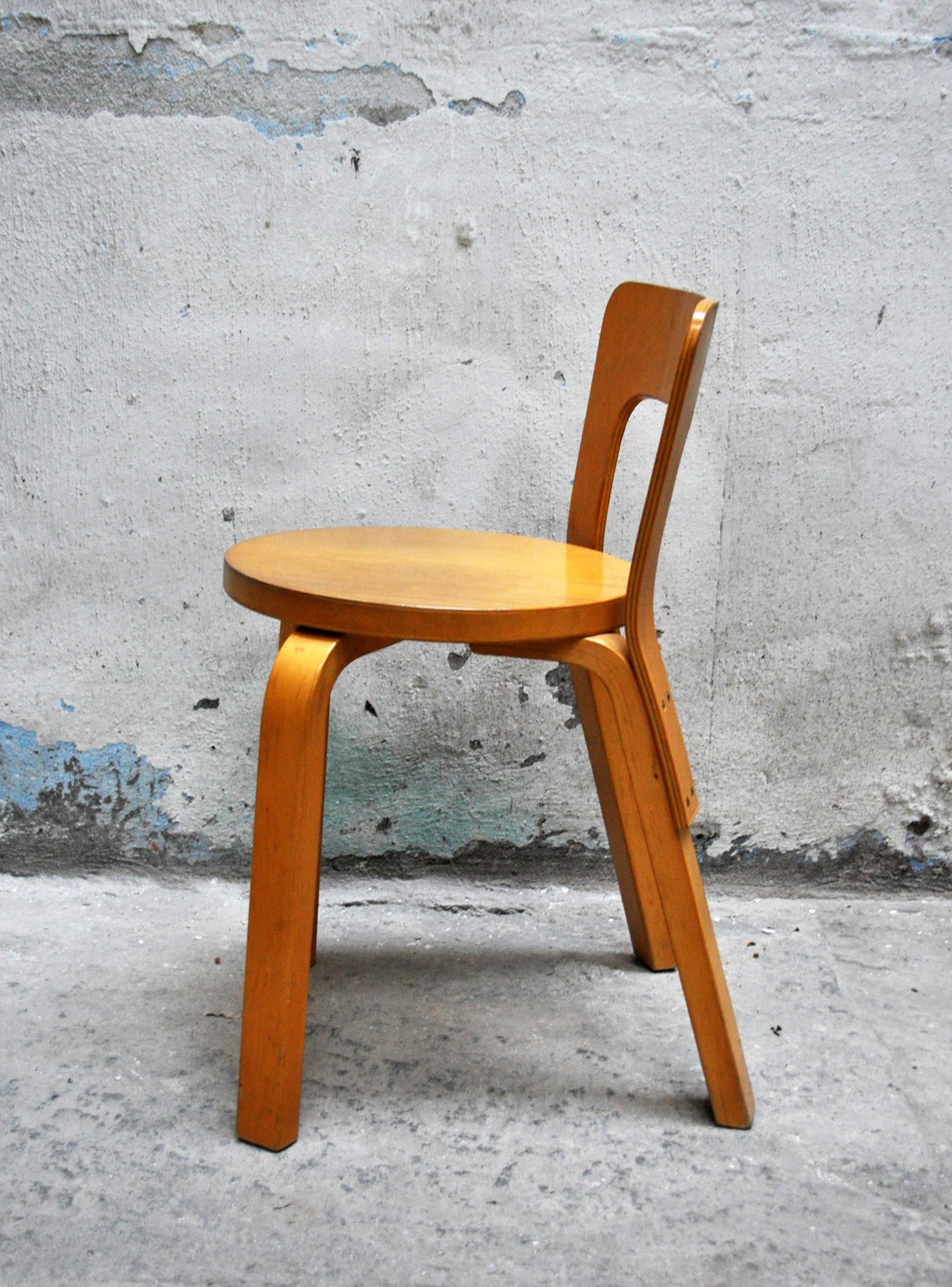 Five birch chairs.
Model No. 65 chair
Designer Alvar Aalto
Manufacturer Artek
1960s.