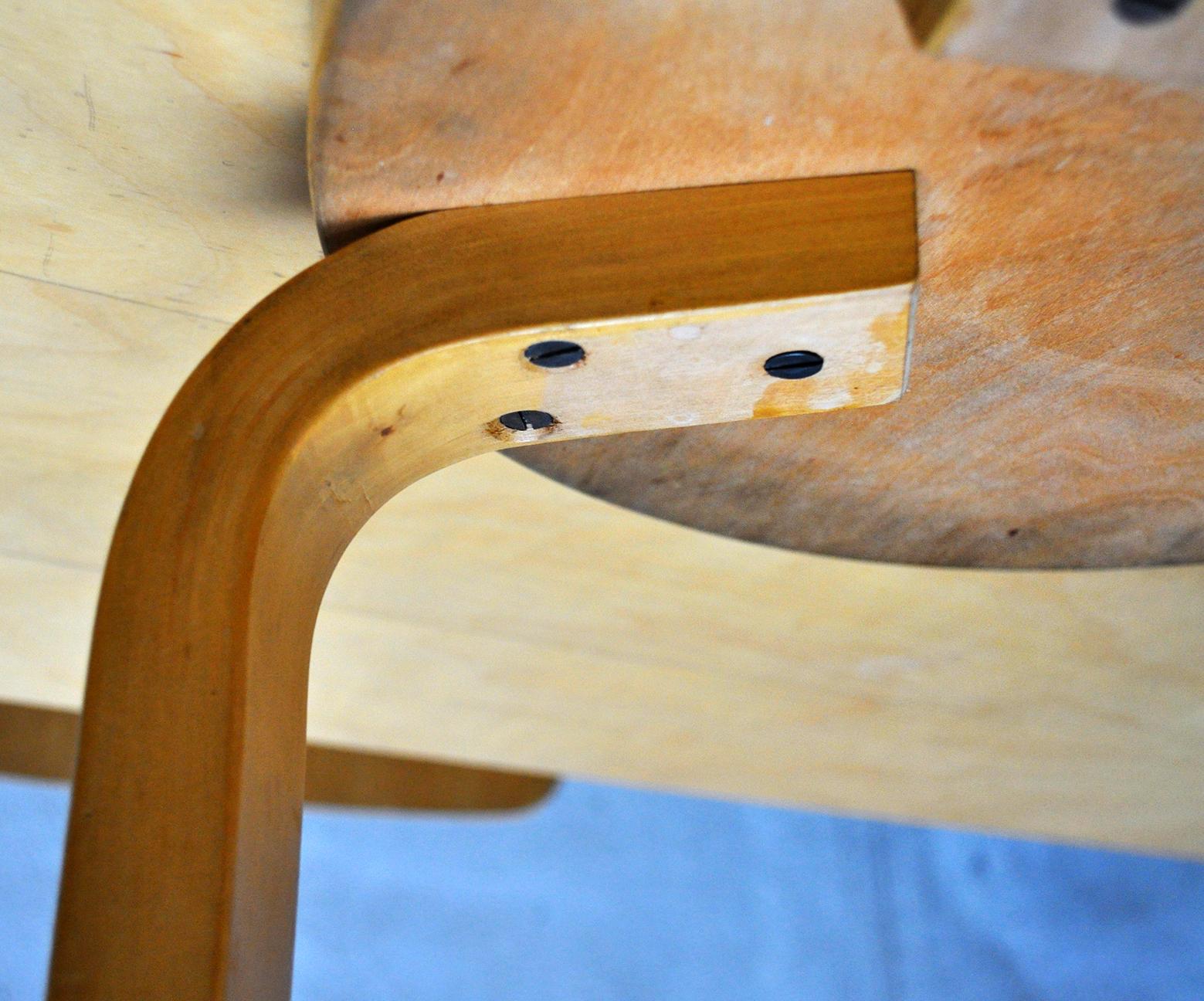 Mid-20th Century Five Vintage Chairs, Model No. 65 Chair by Alvar Aalto for Artek, 1960s For Sale
