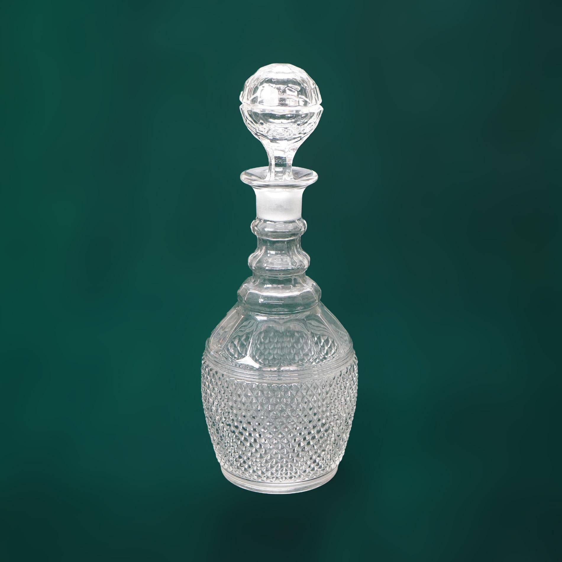 Five Vintage Cut & Pressed Glass Spirits Decanters C1940 3