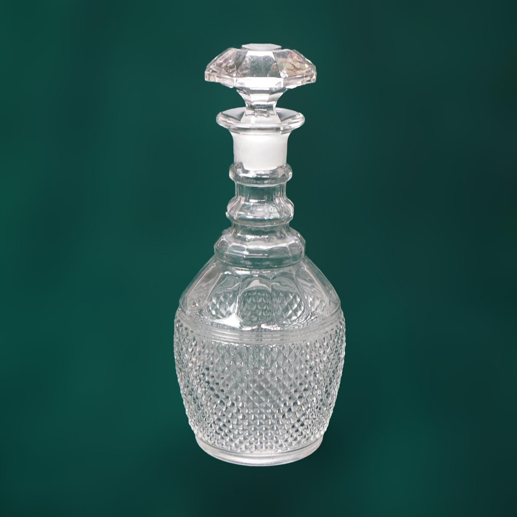 Five Vintage Cut & Pressed Glass Spirits Decanters C1940 4