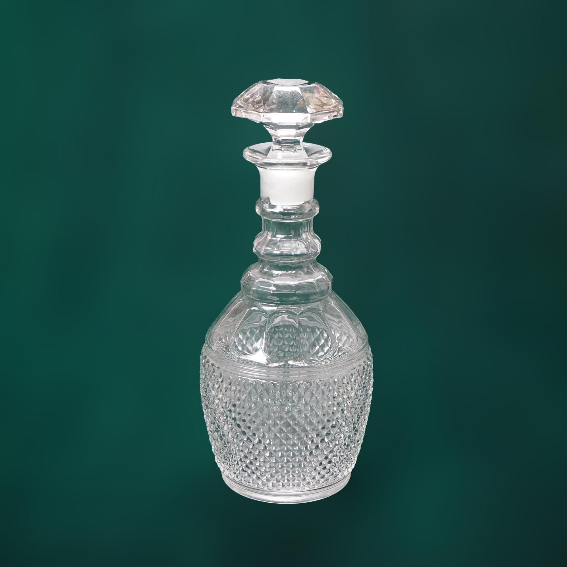 Five Vintage Cut & Pressed Glass Spirits Decanters C1940 5