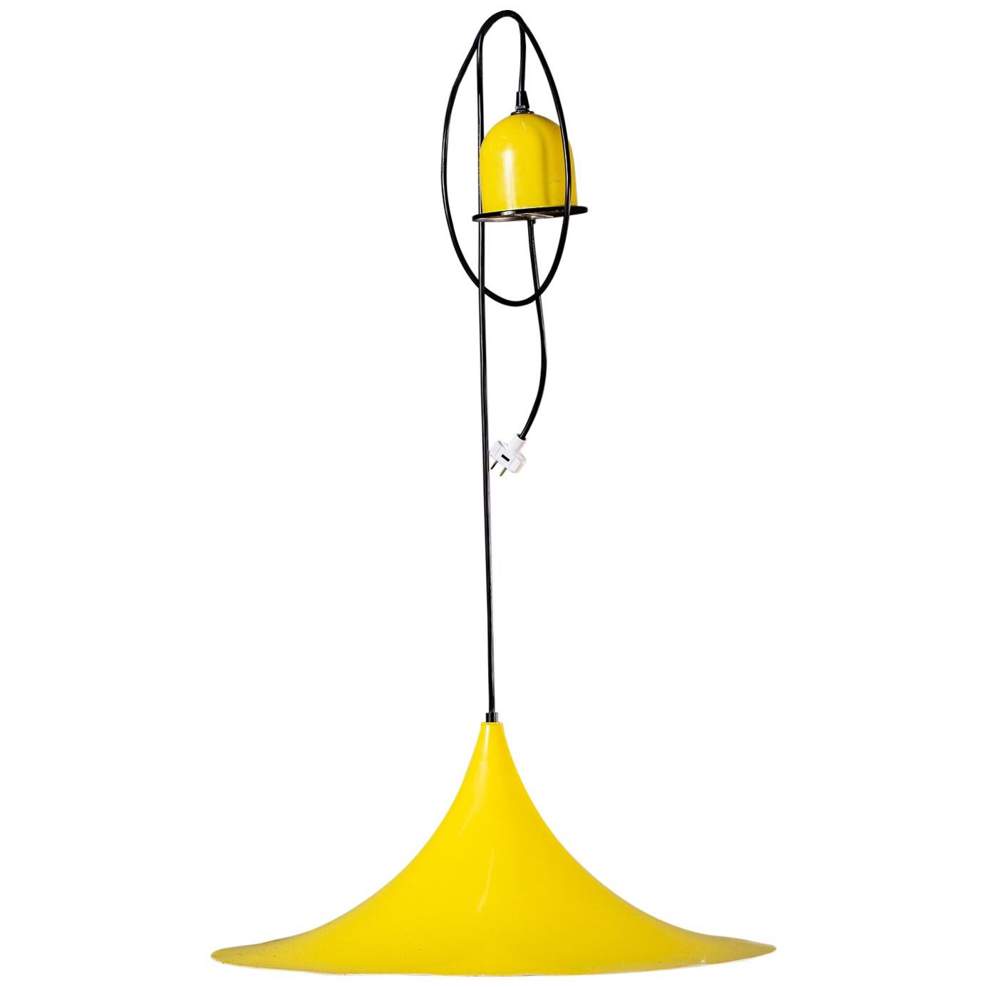 Five Vintage Danish Enamel Metal Pendant Light Fixtures, circa 1960 For Sale