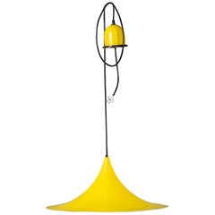 Five Vintage Danish Enamel Metal Pendant Light Fixtures, circa 1960