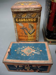 Five Vintage French and English Tin Tole Boxes