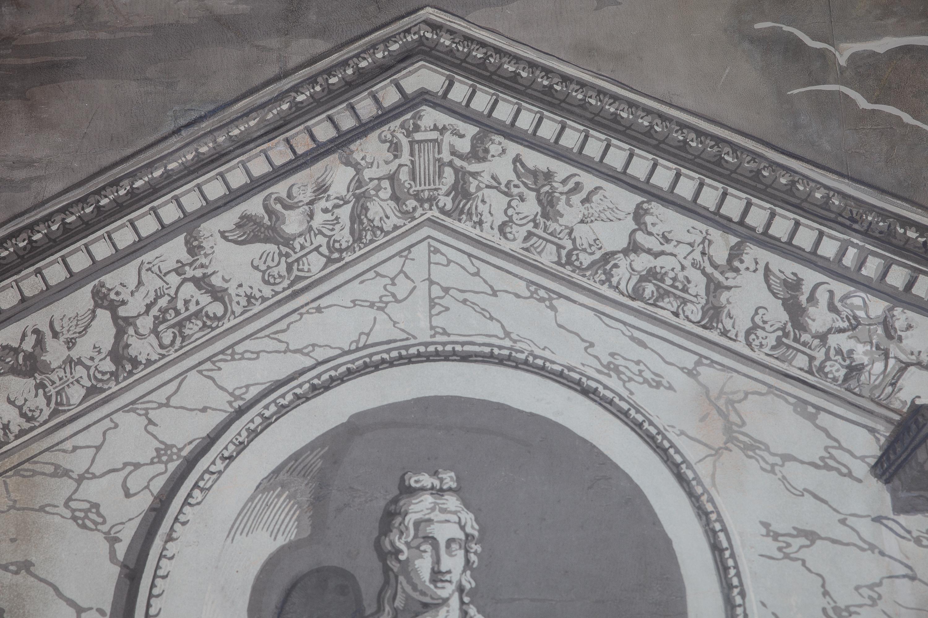 Quatre décorations murales « En Grisaille » de Dufour, Paris, France, XIXe siècle en vente 6