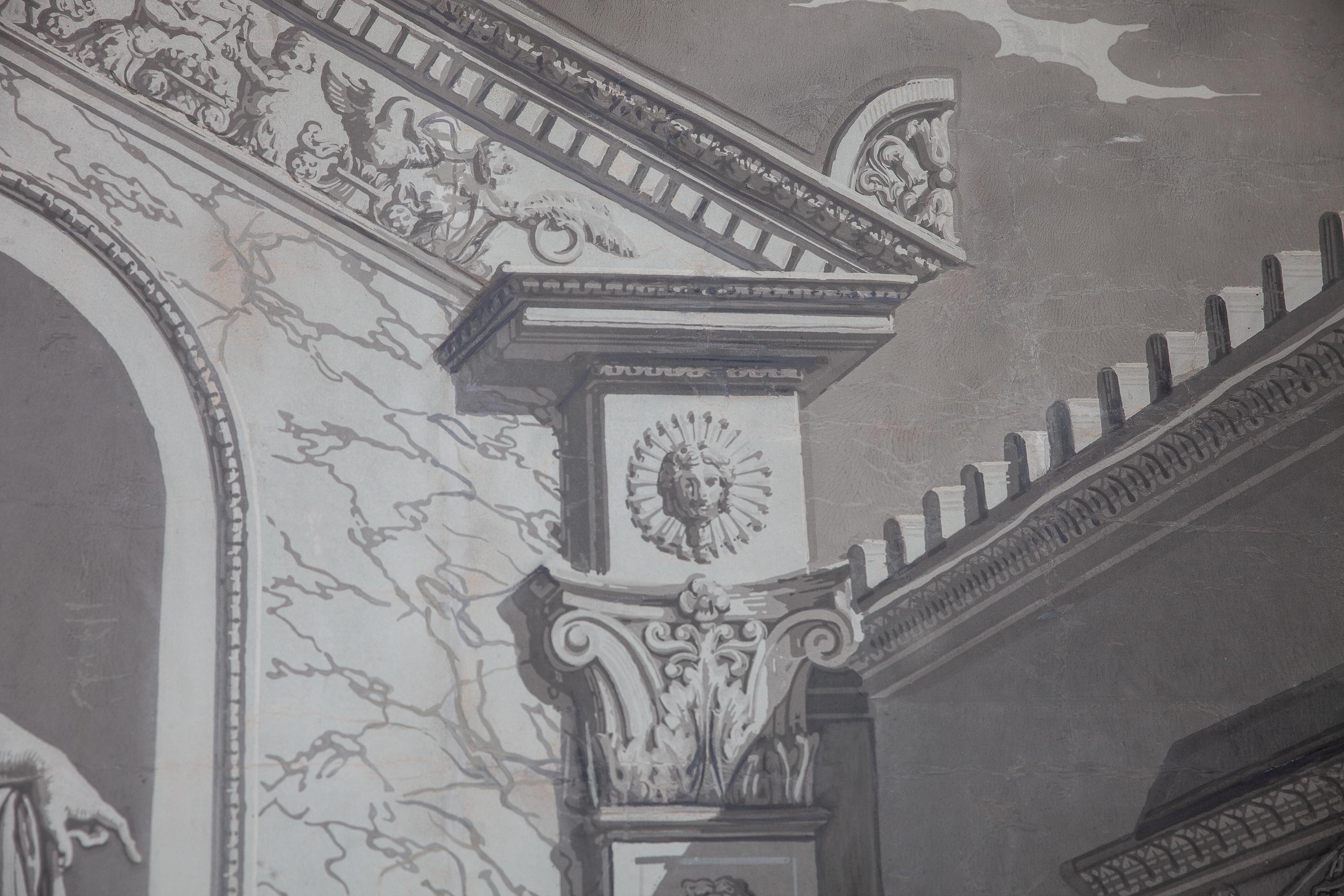 Quatre décorations murales « En Grisaille » de Dufour, Paris, France, XIXe siècle en vente 7
