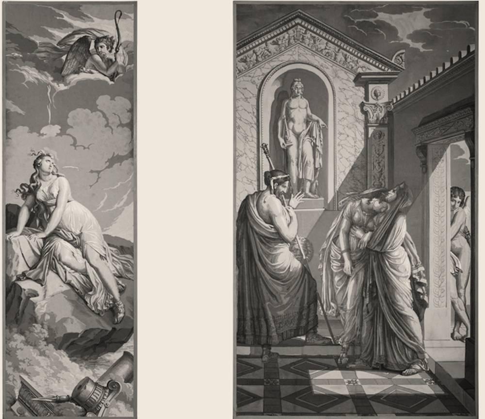 Quatre décorations murales « En Grisaille » de Dufour, Paris, France, XIXe siècle en vente 13