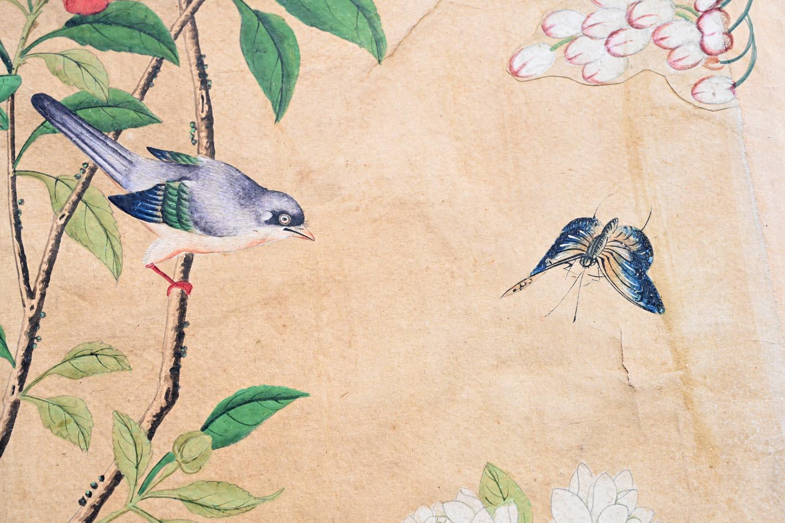 Cinq panneaux de papier peint, Chine, XVIIIe siècle en vente 2