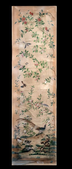 Cinque pannelli di carta da parati, Cina, XVIII secolo
