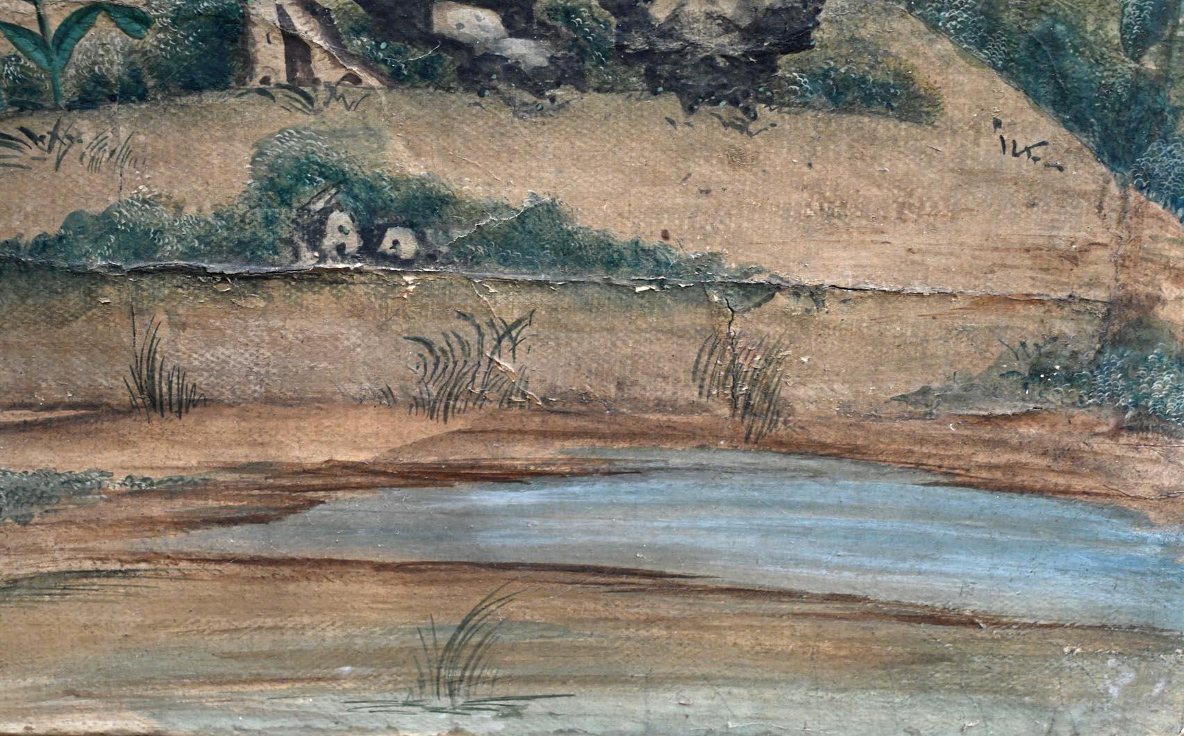 Papier Cinq panneaux de papier peint, Chine, XVIIIe siècle en vente