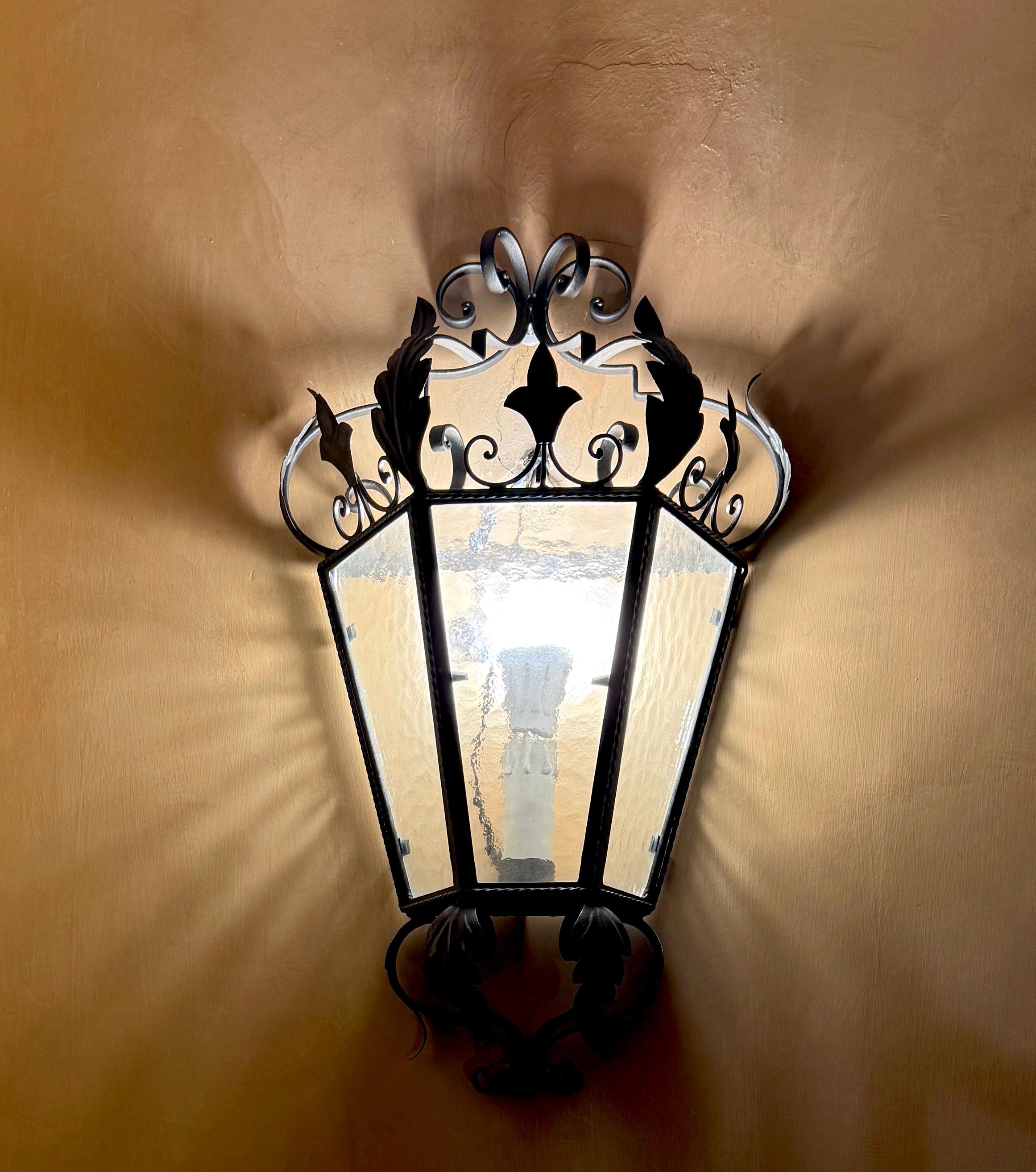 Mid-Century Modern Five Wrought Iron Italian Sconces or Wall Lights , 1970' For Sale