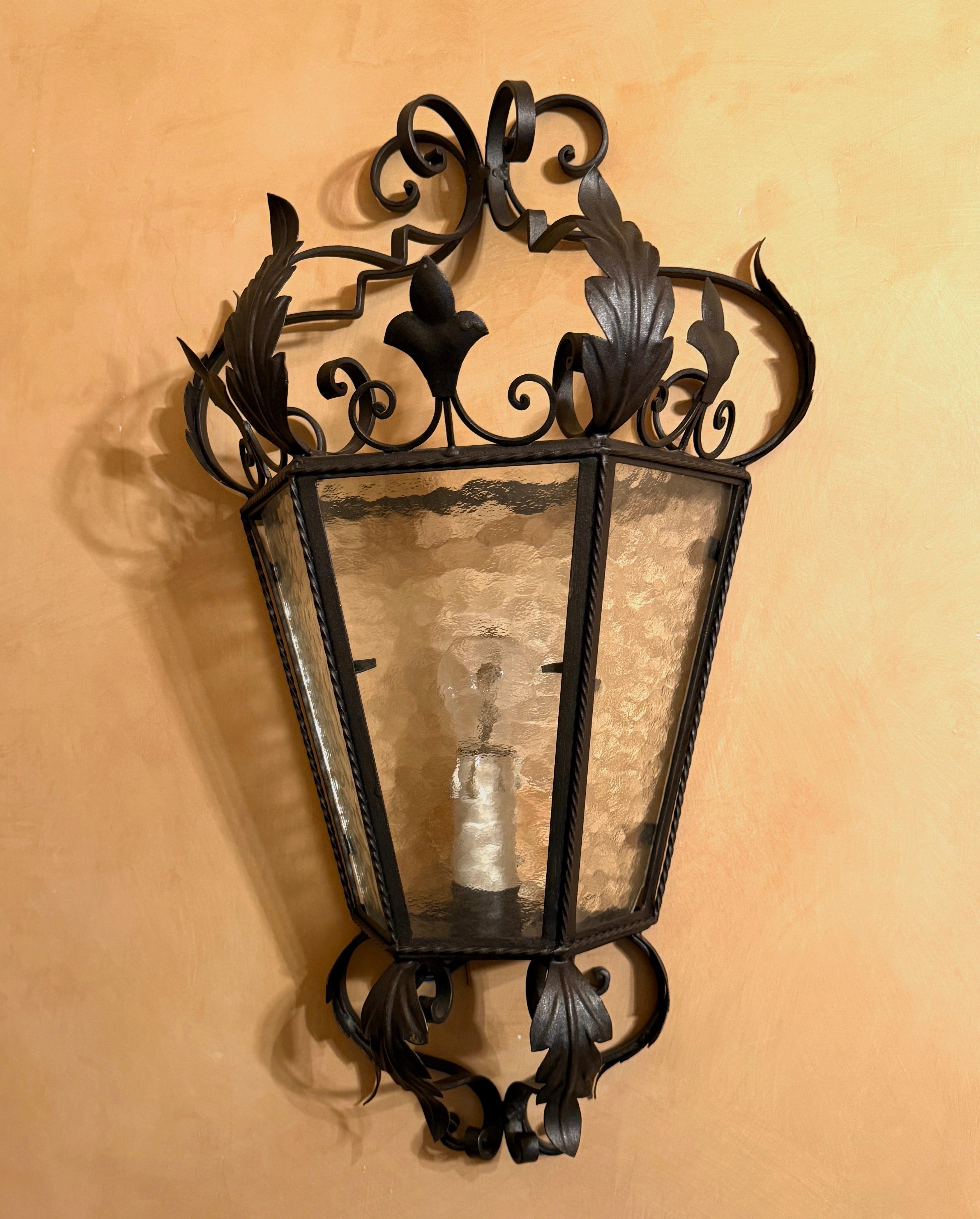 European Five Wrought Iron Italian Sconces or Wall Lights , 1970' For Sale