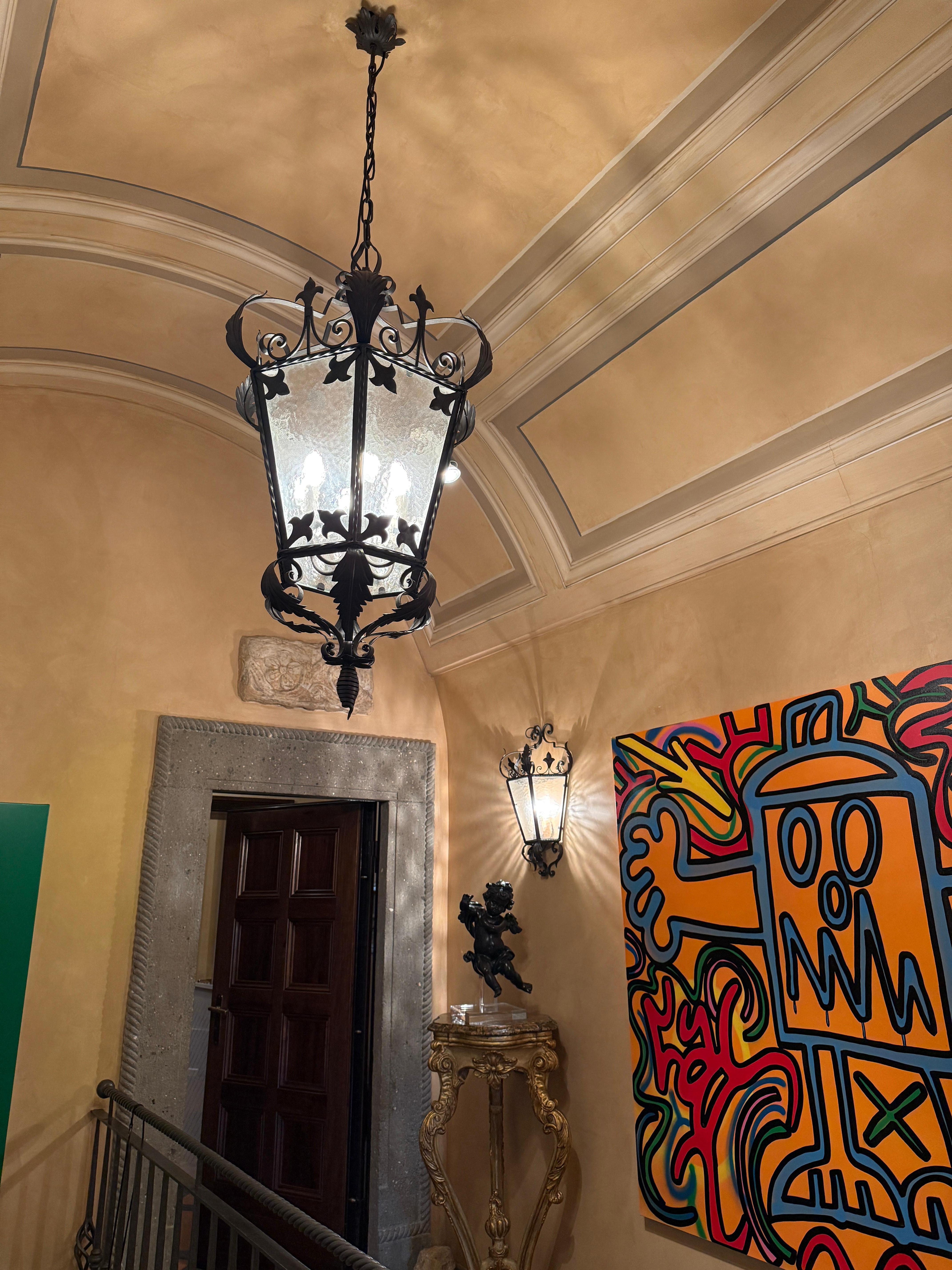 Five Wrought Iron Italian Sconces or Wall Lights , 1970' In Excellent Condition For Sale In Rome, IT