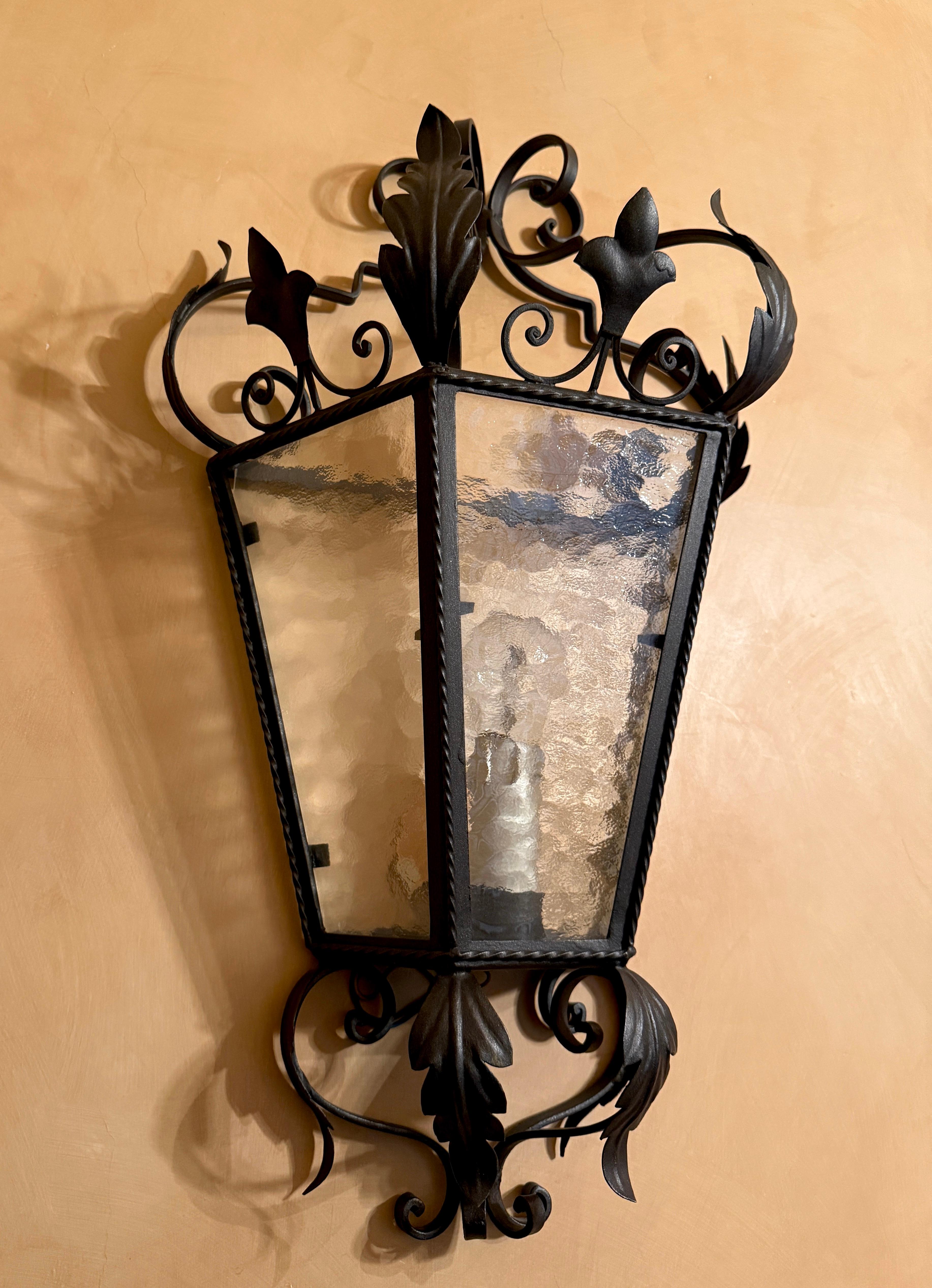 Five Wrought Iron Italian Sconces or Wall Lights , 1970' For Sale 1