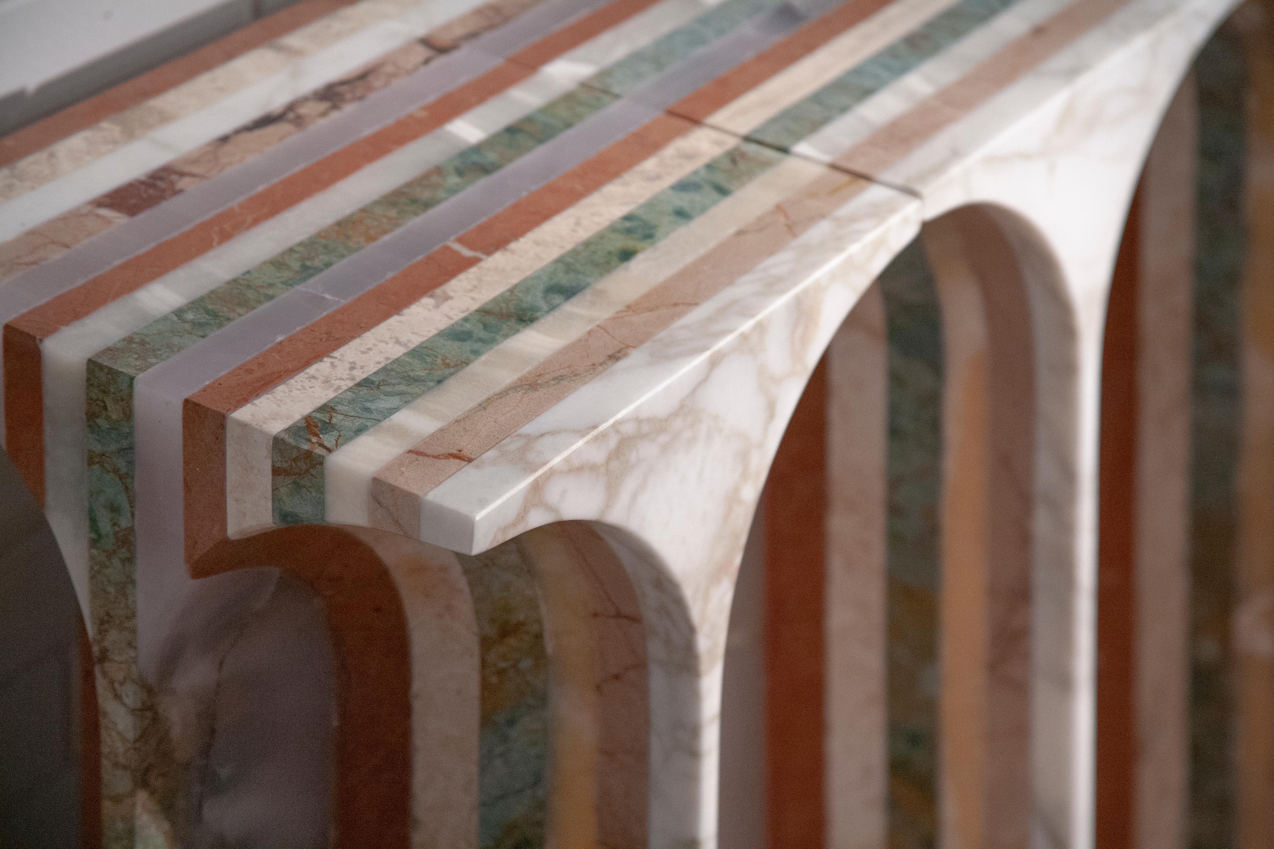 Tedesco Console Five x Seven in marmo di Budd per Solidenature in vendita