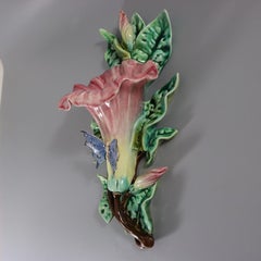 Fives-Lille Majolica Butterfly Wall Pocket