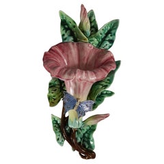 Fives-Lille Majolica Butterfly Wall Pocket