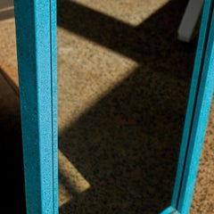 "Fixed" Standing Height Leaning Mirror in Patina Character Steel Frame