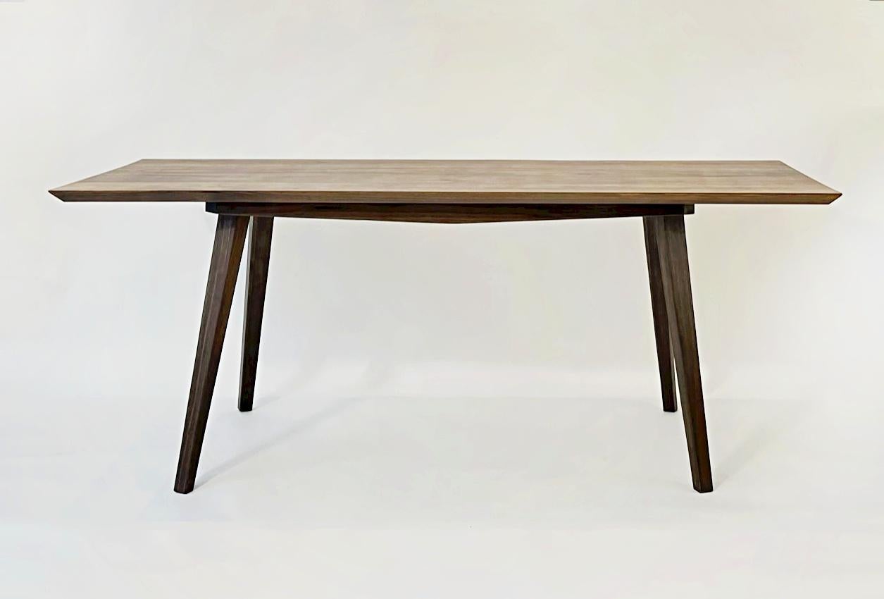 Mid-Century Modern Fixed Table in Hardwood with Japanese Joinery and Danish Aesthetics For Sale