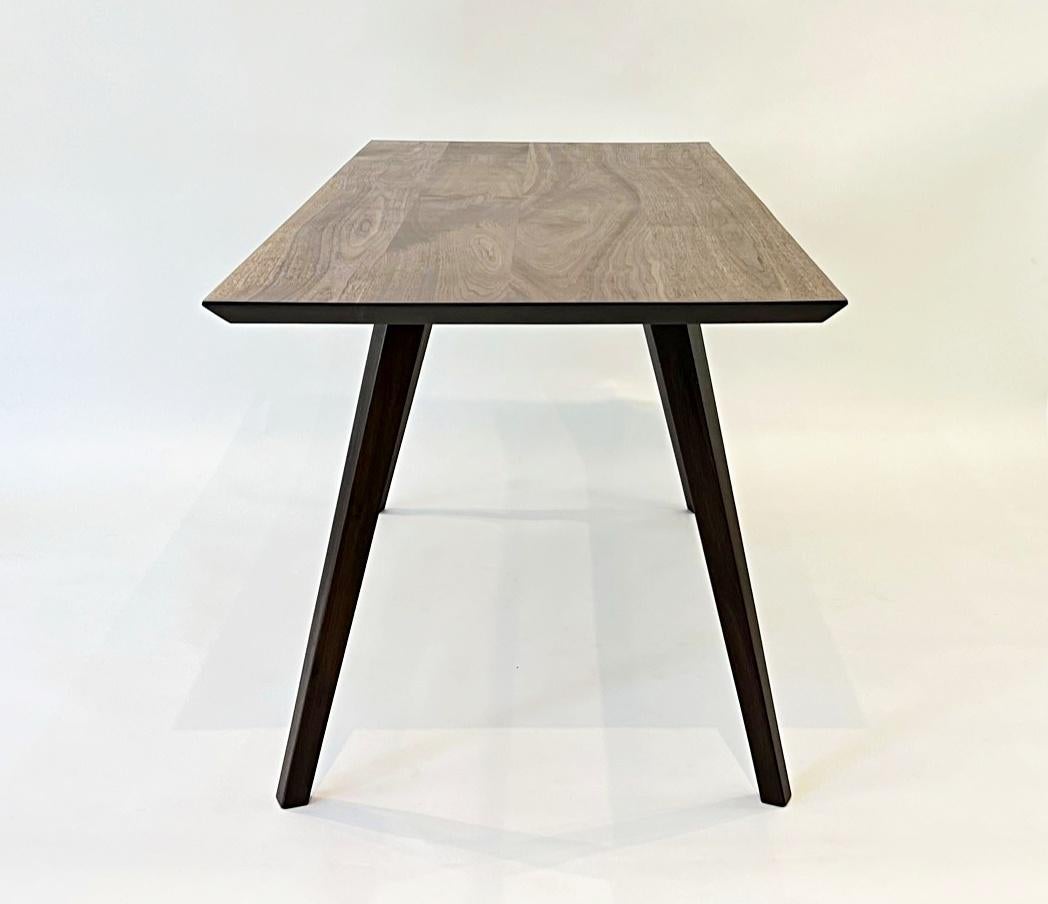 Mid-Century Modern Fixed Table in Hardwood with Japanese Joinery and Danish Aesthetics For Sale