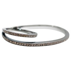 Fiya Bijoux Rhodium-Plated Diamond Floating Knuckle Ring