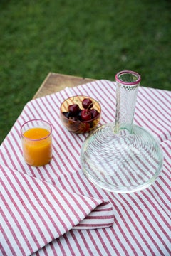 FIZZY decanter in green with pink glass rim, by Giberto Venezia