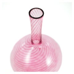 FIZZY Decanter in Pink with Black Glass Rim, by Giberto Venezia