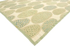 Antique French Aubusson Art Deco Rug with Biophilic Design