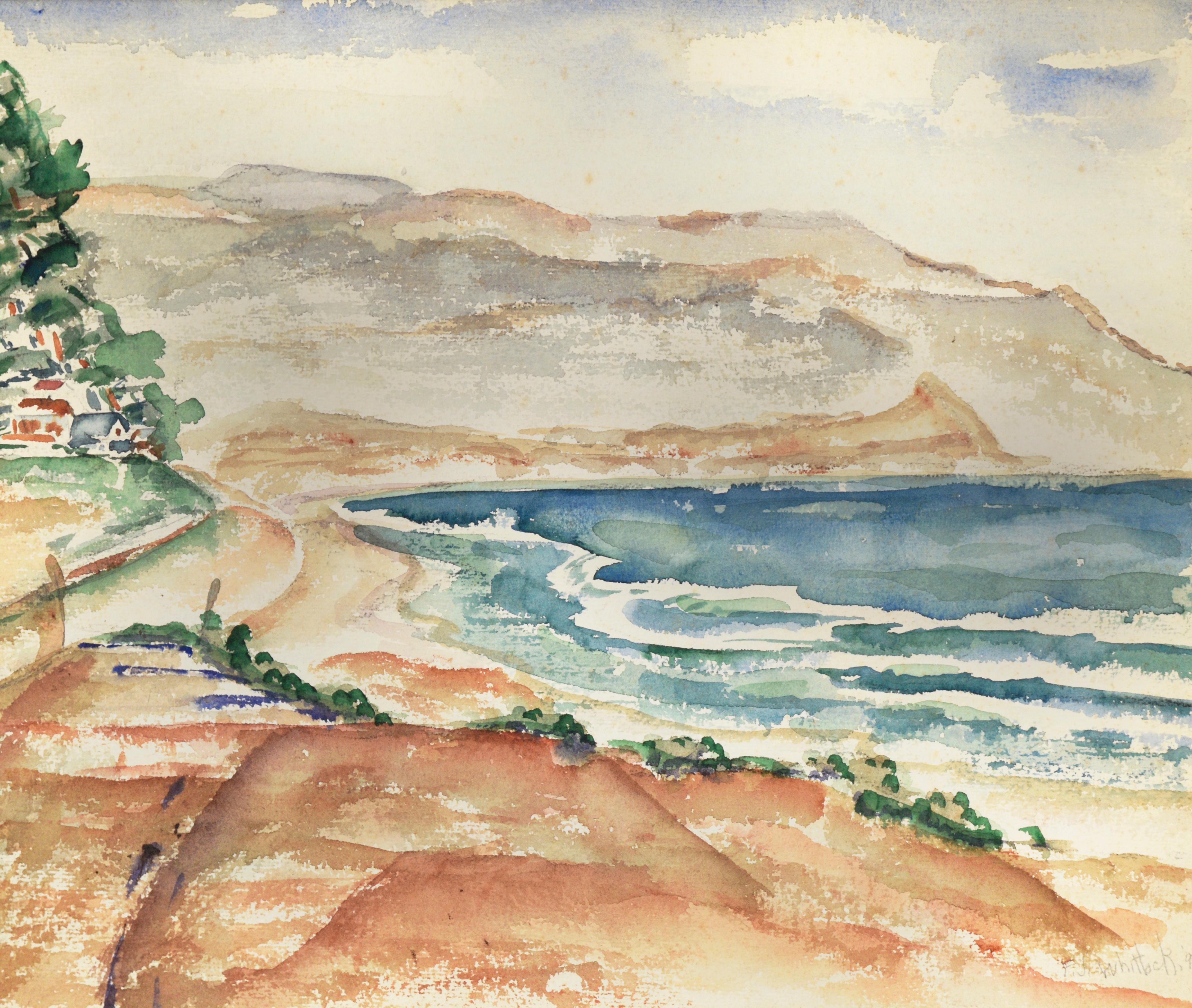 Hermosa Beach Coastline - Watercolor On Paper - Painting by FJ Whitlock