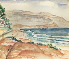 Hermosa Beach Coastline - Watercolor On Paper