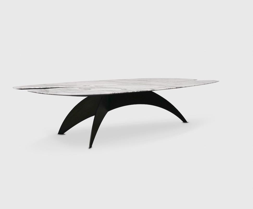 Fjaril coffee table by Atra Design
Dimensions: D 129 x W 53 x H 39 cm
Materials: marble, steel

Atra Design
We are Atra, a furniture brand produced by Atra form a mexico city–based high end production facility that also houses our founder Alexander