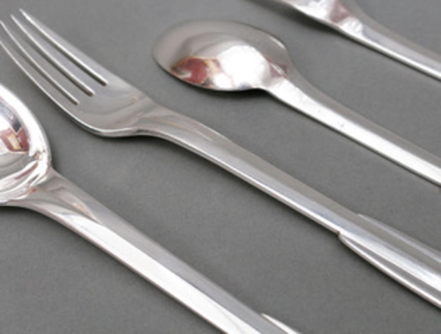 FJERDINGSTAD - Set de ménage ART DECO 78 Pieces en argent massif en vente 6