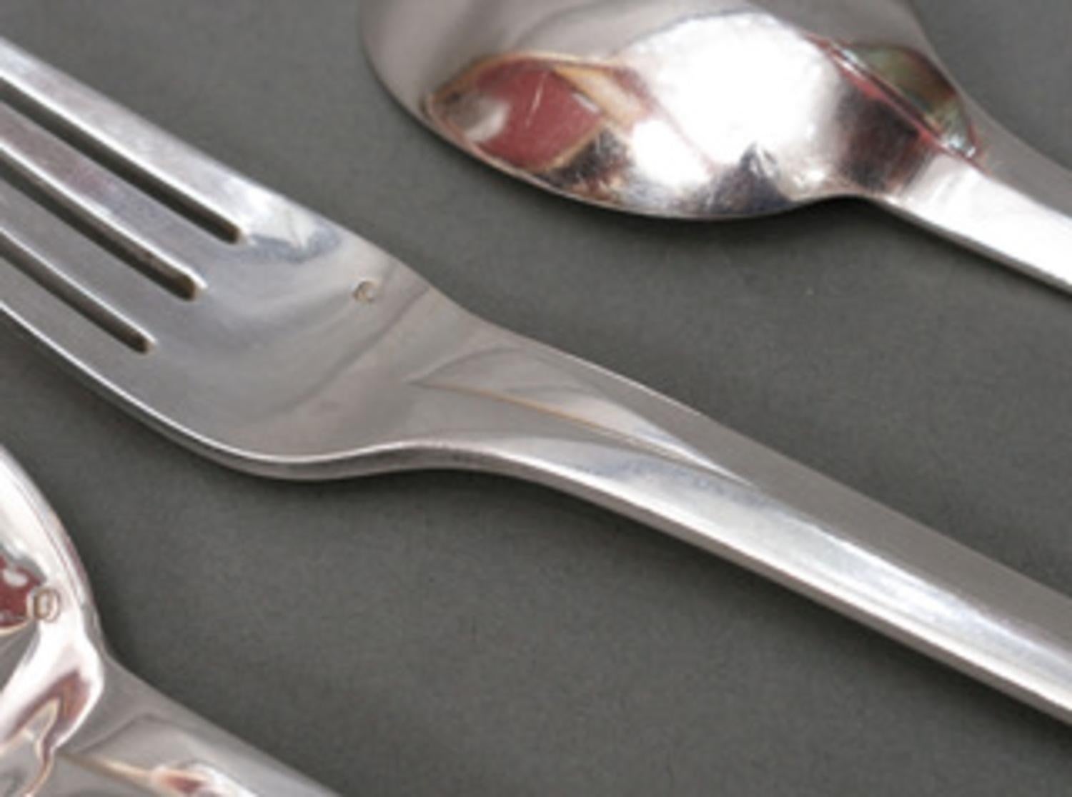 FJERDINGSTAD - Set de ménage ART DECO 78 Pieces en argent massif en vente 8
