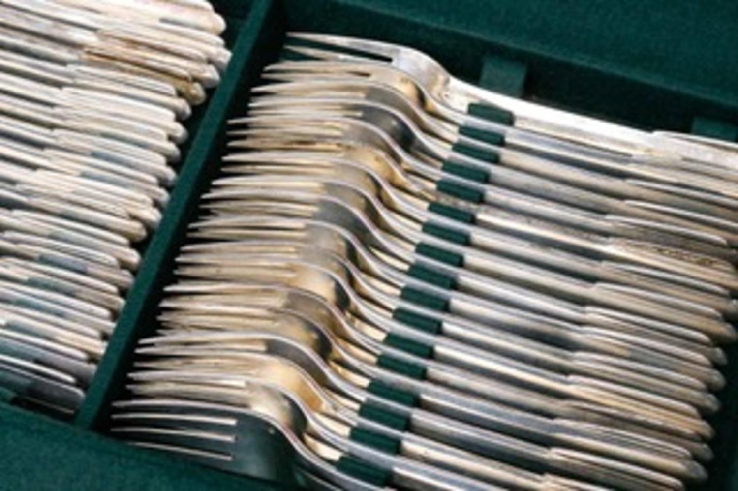 FJERDINGSTAD - Set de ménage ART DECO 78 Pieces en argent massif Bon état - En vente à SAINT-OUEN-SUR-SEINE, FR