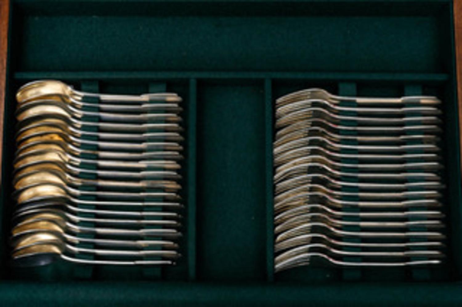 FJERDINGSTAD - Set de ménage ART DECO 78 Pieces en argent massif en vente 1