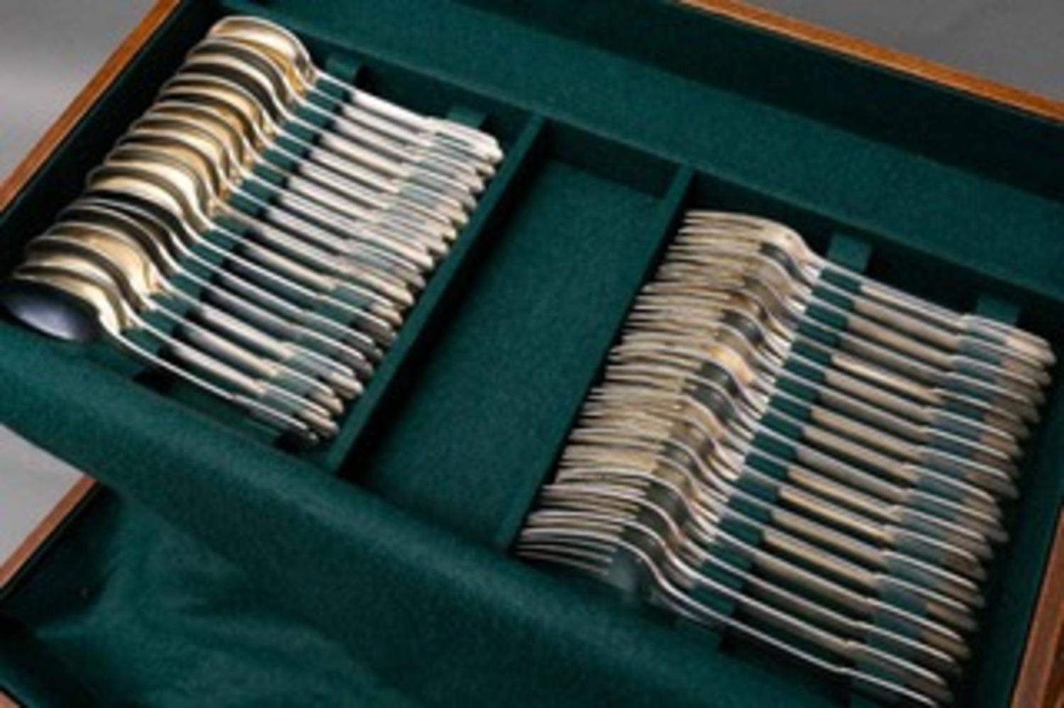 FJERDINGSTAD - Set de ménage ART DECO 78 Pieces en argent massif en vente 2