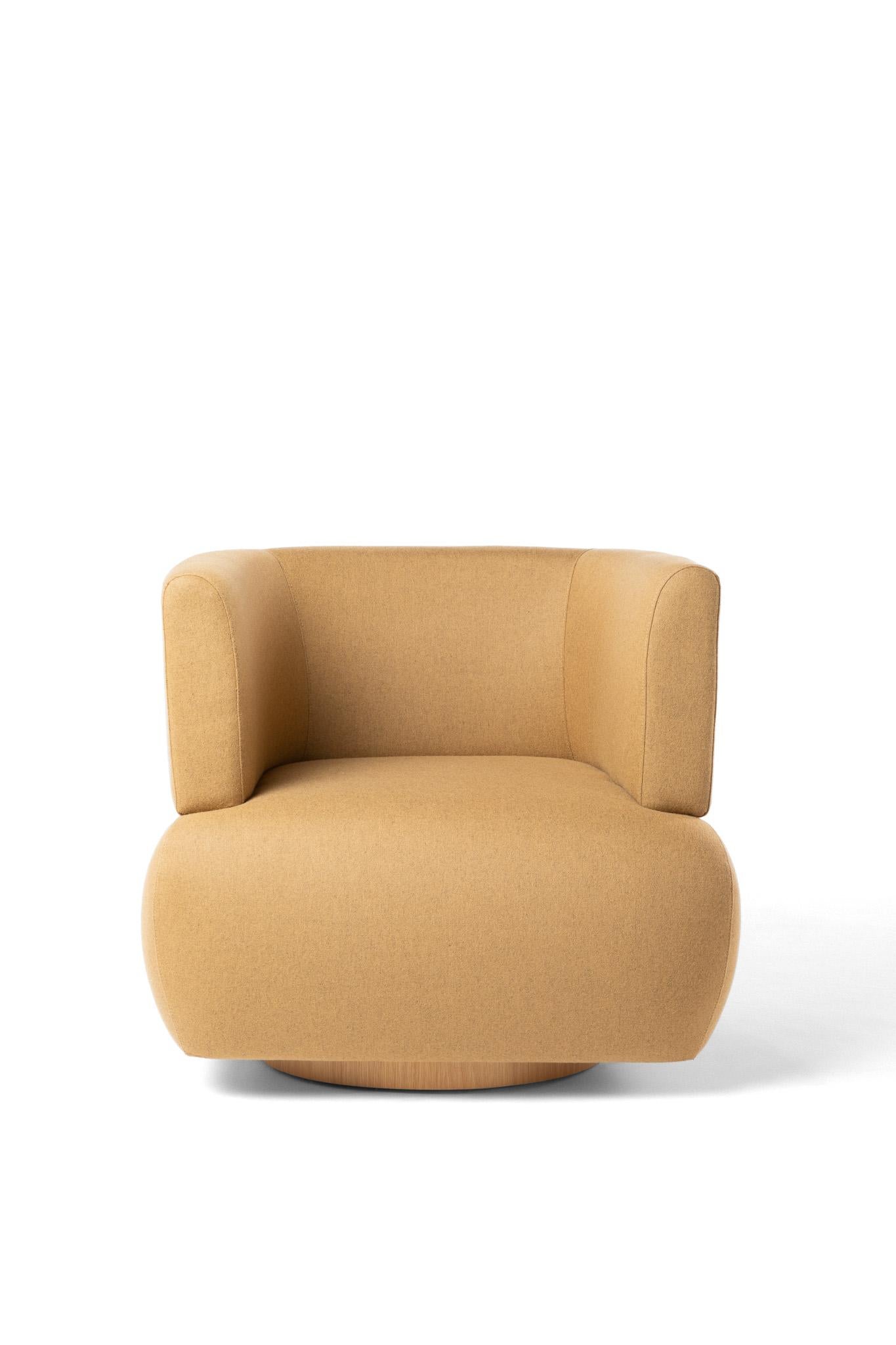 FJN Swivel Armchair in Wood — Minimalist Comfort Inspired by Finnish Livi For Sale 4
