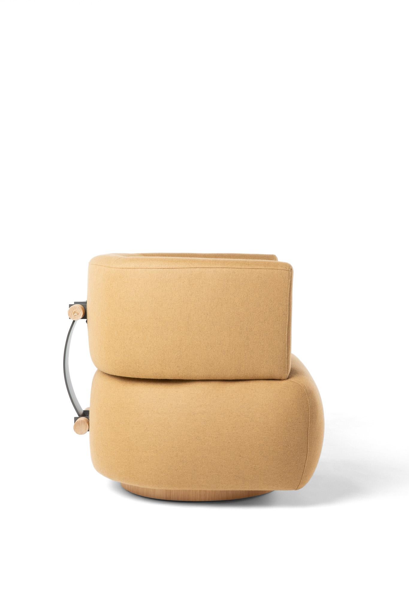 FJN Swivel Armchair in Wood — Minimalist Comfort Inspired by Finnish Livi For Sale 3