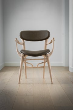 Fjoon Captain's Dining Chair/Occasional Chair White Ash by Fernweh Woodworking