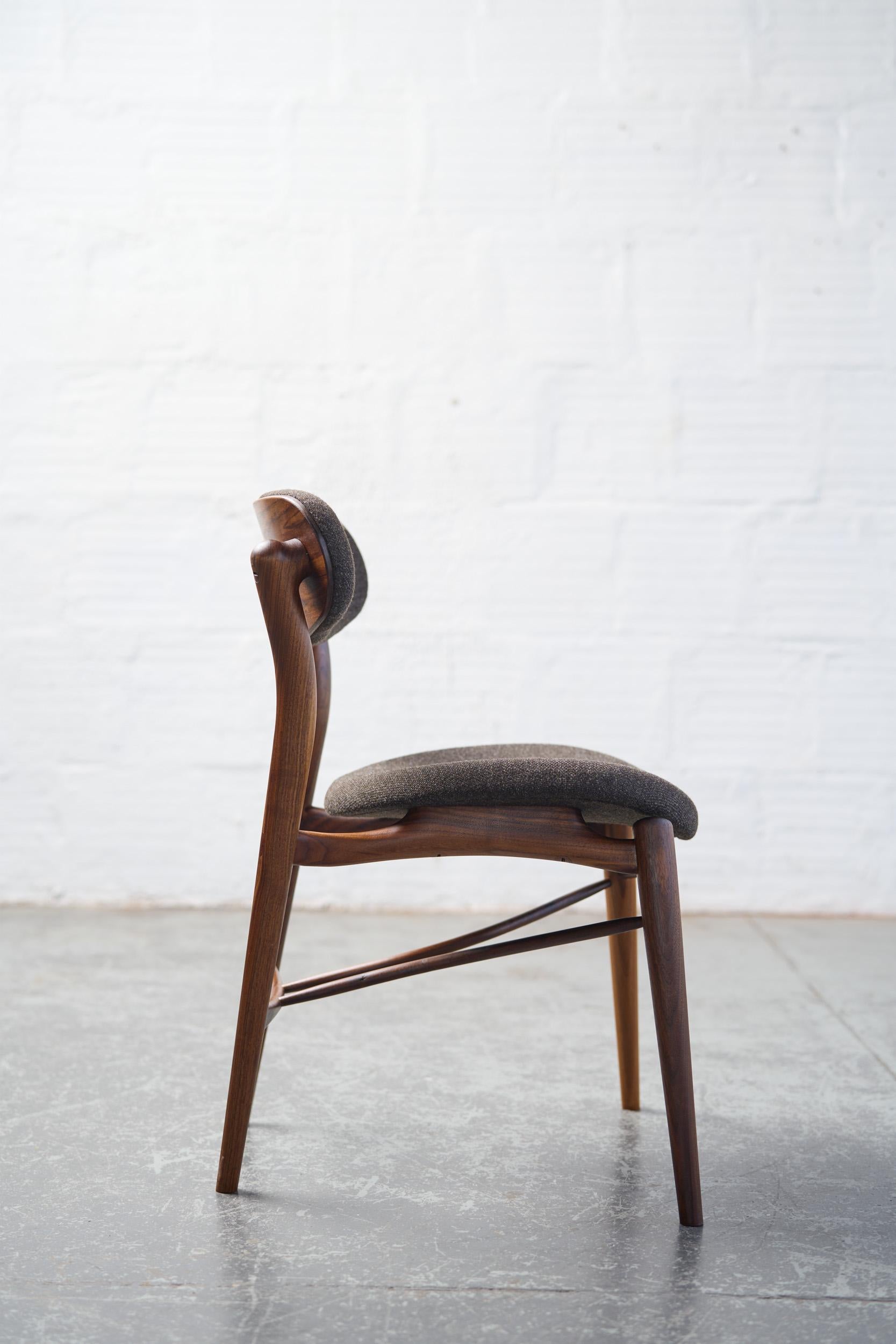 Fjoon Chair, Dining Chair or Occasional Chair in Walnut by Fernweh Woodworking For Sale 8