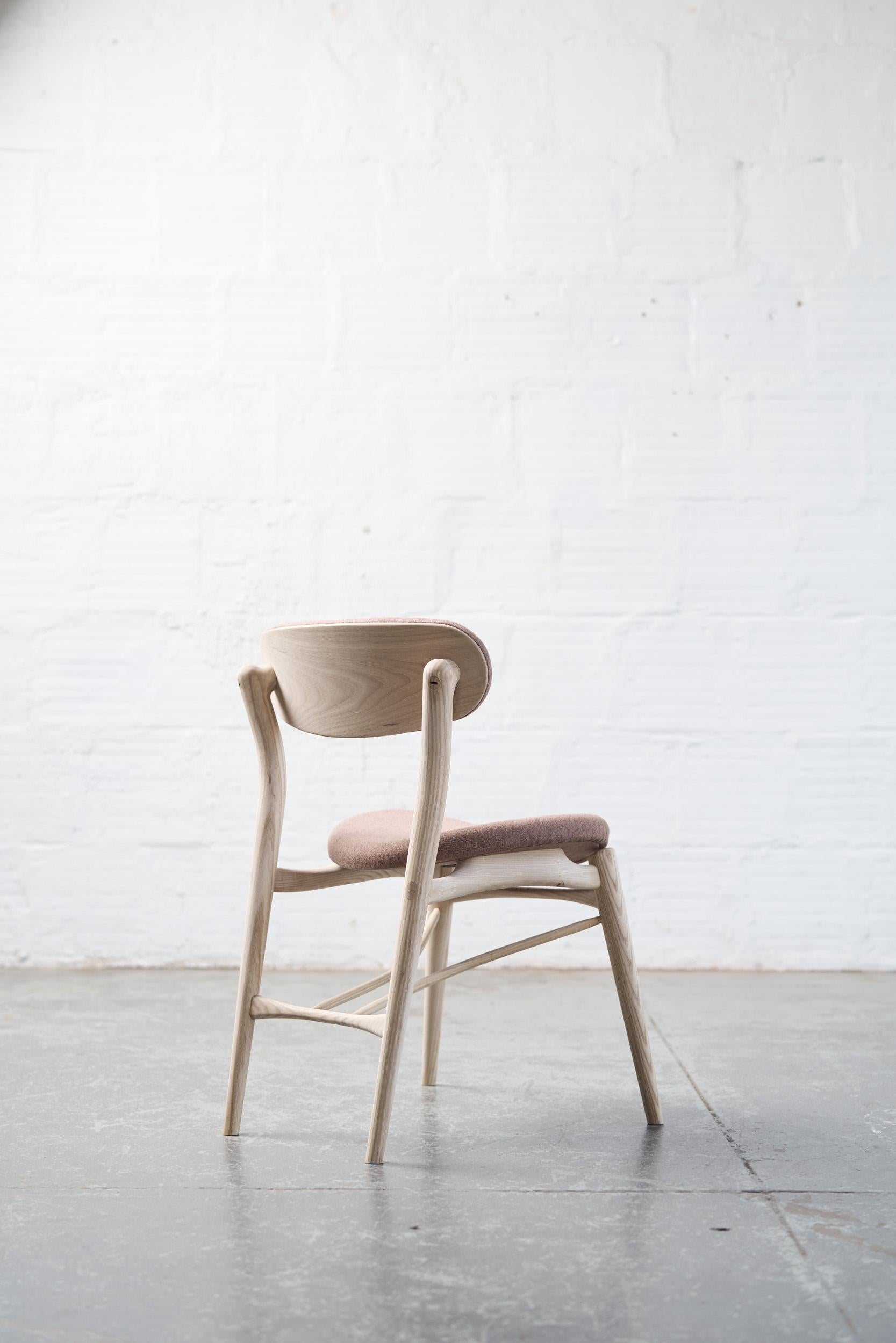 The Fjoon (pr. fyoon) collection rose out of a multi-year obsession with high end upholstery as well as an infatuation with wood joinery and principles of chair strength from the broader chair making community, especially windsor chair makers. My