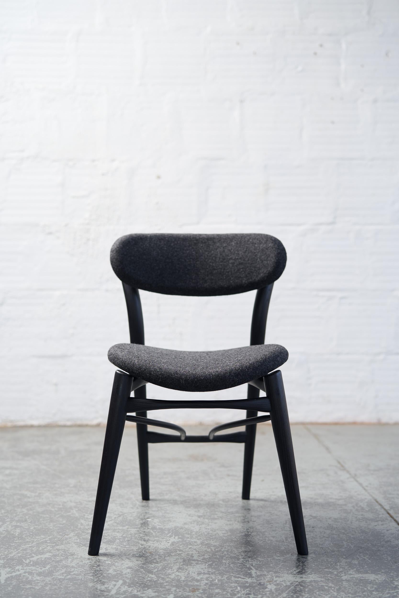 The Fjoon (pr. fyoon) collection rose out of a multi-year obsession with high end upholstery as well as an infatuation with wood joinery and principles of chair strength from the broader chair making community, especially windsor chair makers. My