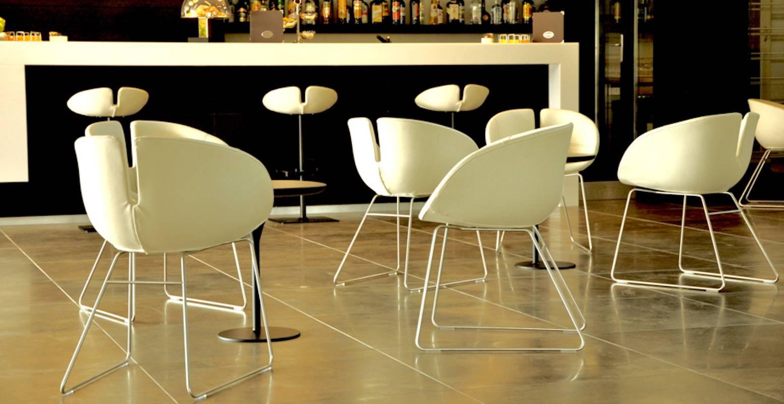 Fjord Bar Stool High by Patricia Urquiola for Moroso with Fabric or Leather Seat For Sale 4