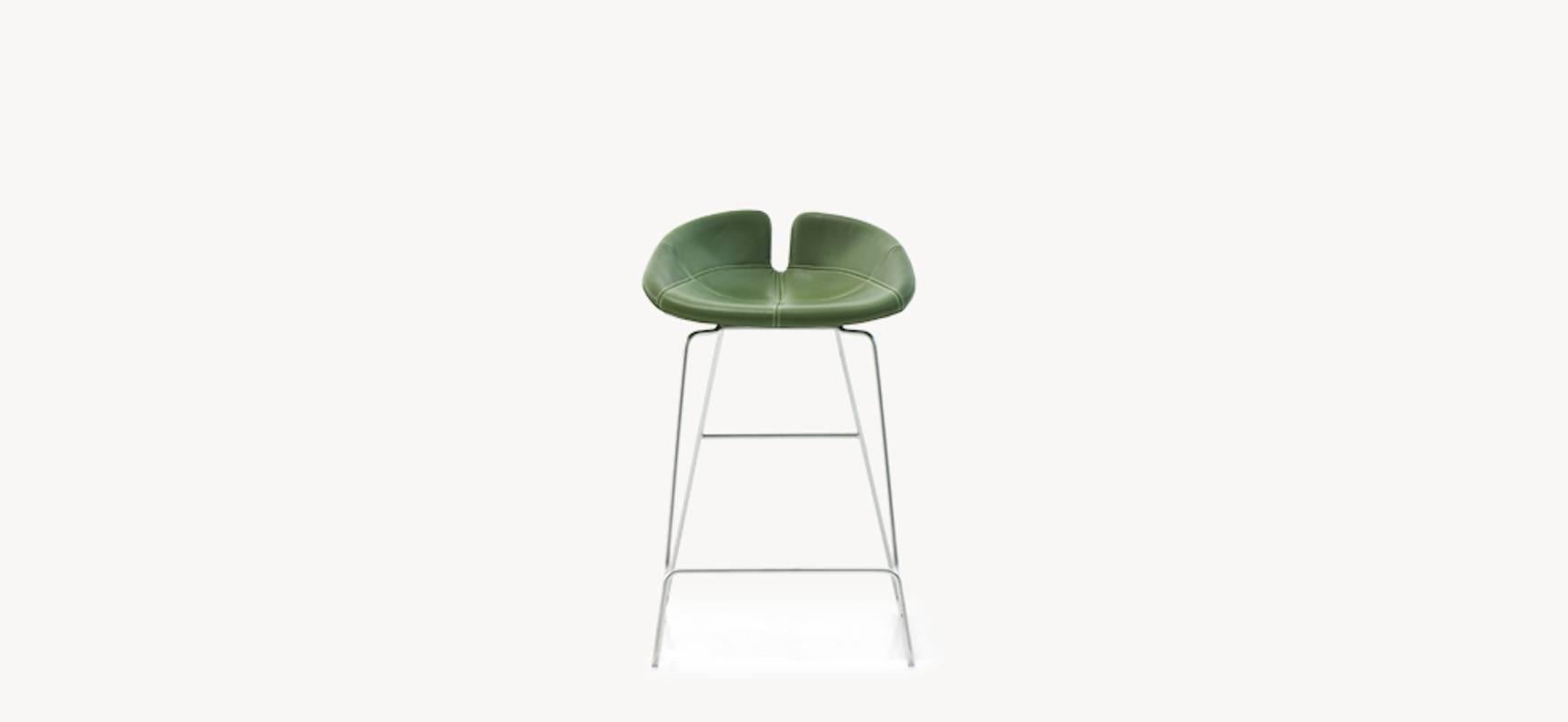 Italian Fjord Bar Stool High by Patricia Urquiola for Moroso with Fabric or Leather Seat For Sale