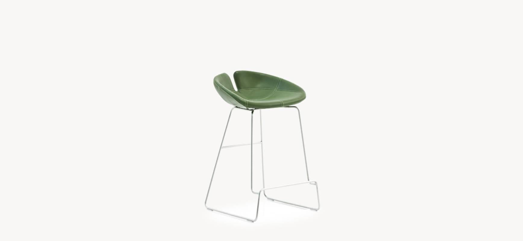 Fjord Bar Stool High by Patricia Urquiola for Moroso with Fabric or Leather Seat In New Condition For Sale In Rhinebeck, NY
